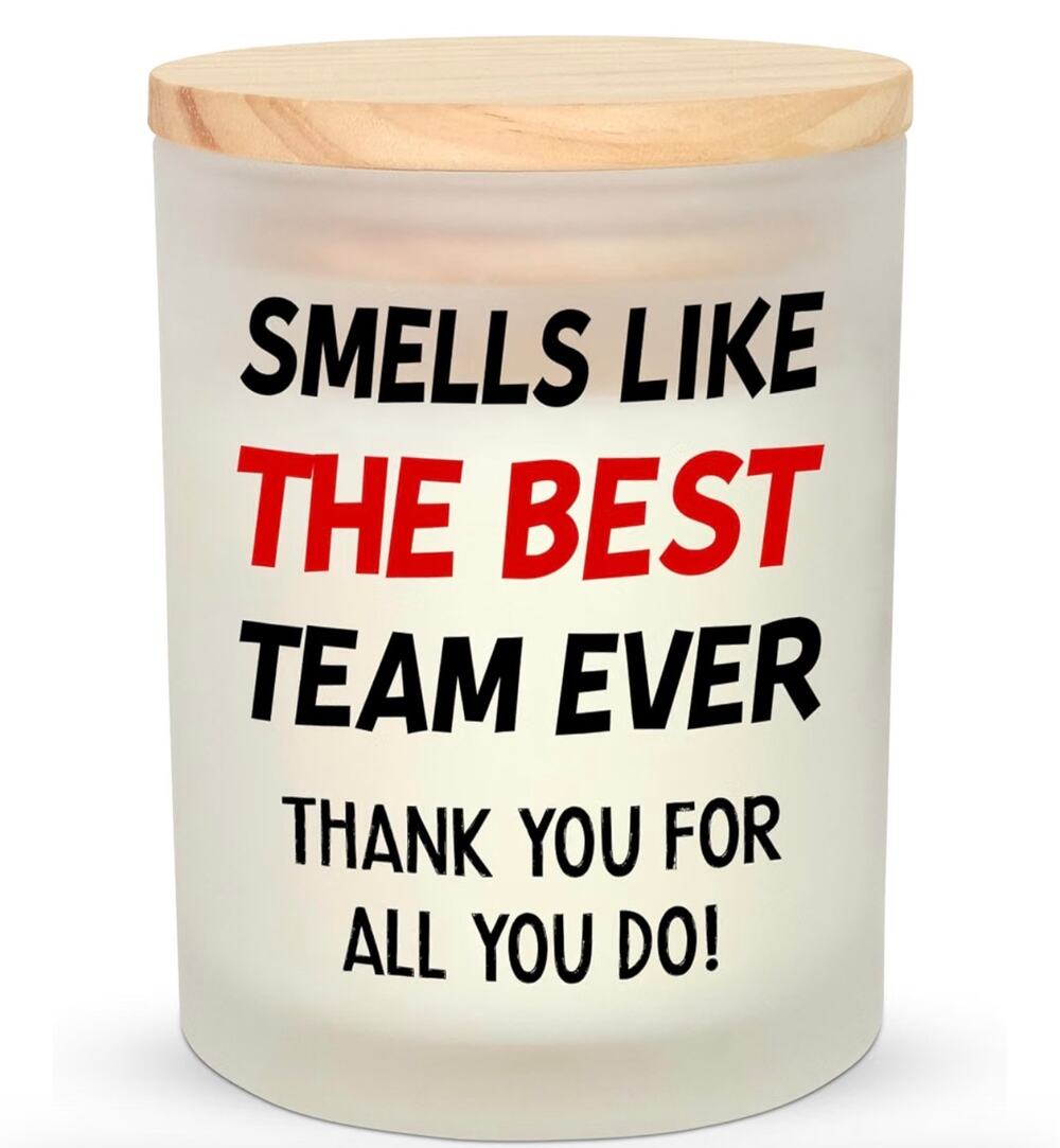 Best Team Ever Soy Wax Candle Vanilla Lavender NIB 55 Hr Burn
